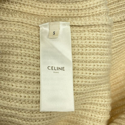 Celine - 100% Cashmere Ribbed Oversized Chunky Knit - S - Beige - Women's