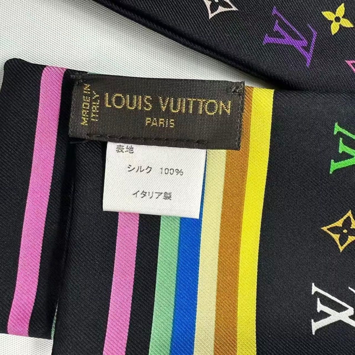 Louis Vuitton Twilly Scarf Silk Bandeau Monogram Multicolor — view 4