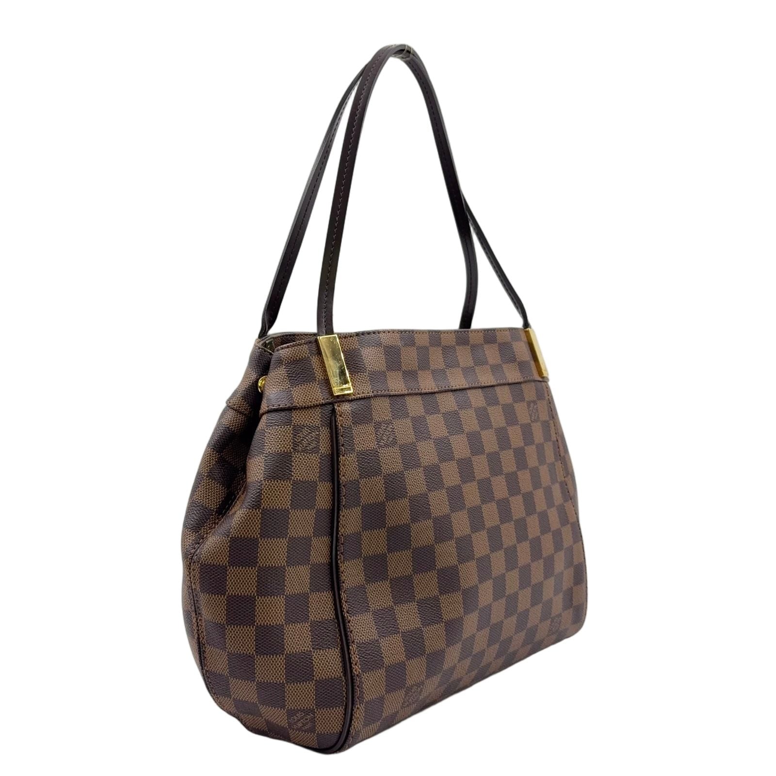 Louis Vuitton Marribbon PM Damier Ebene Leather Brown Tote Gold — view 2