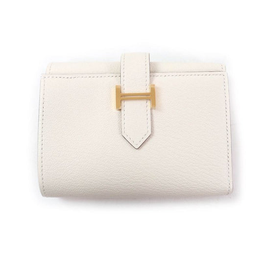 Hermes Bearn Combine Nata Gold Hardware H Logo Hardware Compact Wallet Chevre