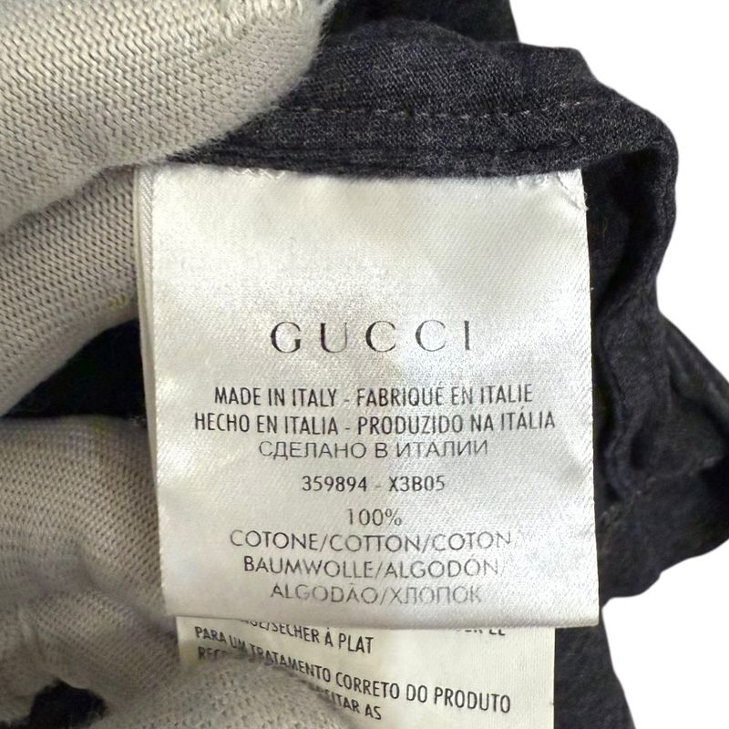 Gucci I Love You Short Sleeve T-Shirt Size XL Charcoal Gray Men's Used