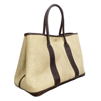 Hermes Tote Garden Party PM Toile Ash Brown Silver — view 2