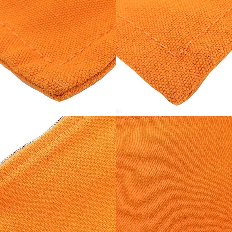 Hermes Bora Pouch GM Canvas Orange Zipper Bag-in-bag Small Item Clutch Usual