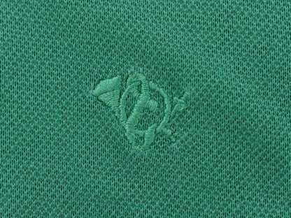 Authentic Hermes Cotton Polo Shirt Short Sleeve Tops Green Ladies Clothing Used