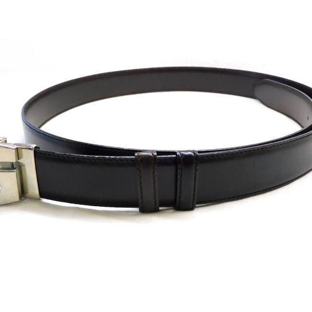 Gucci 036 Leather Reversible Silver Belt Black — view 2