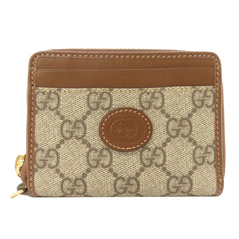 Gucci 700691 GG Supreme Card Case PVC Leather Ladies