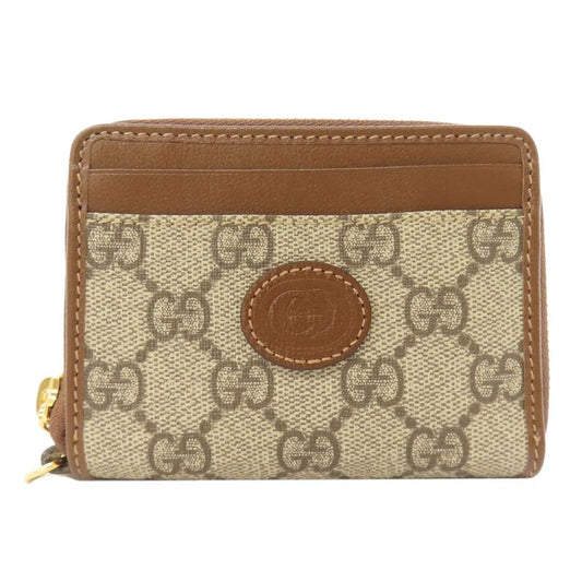 Gucci 700691 GG Supreme Card Case PVC Leather Ladies