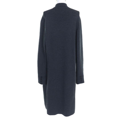 Hermes 2192003 Wool Serie Buttoned Deerskin Wool Long Knitted Coat Charcoal