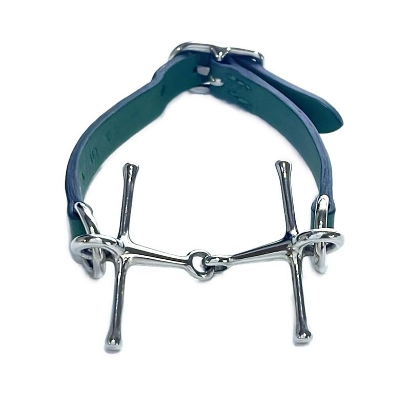 Hermes Bracelet Maul Leather Green X Silver Hardware