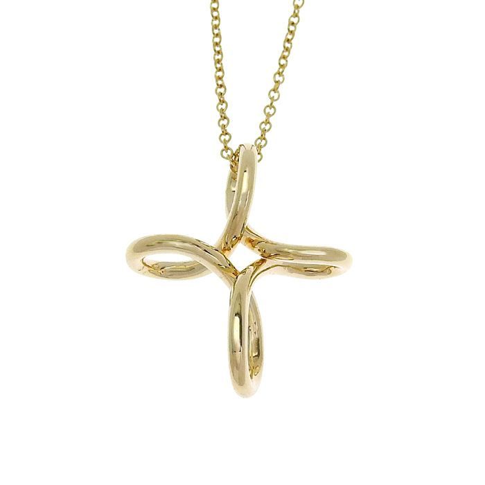 Tiffany & Co Infinity Cross Necklace 18K Yellow Gold 750 Yellow Gold 40.5cm