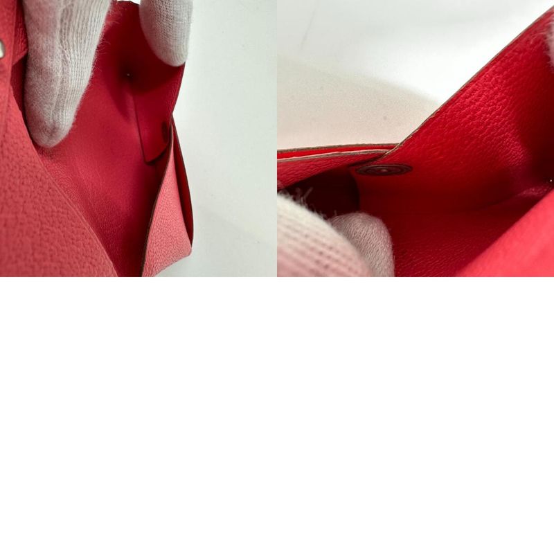 Hermes Card Case Calvi Epson Rose Azalea Pink