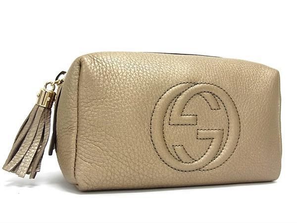 Gucci Interlocking G Soho Leather Makeup Pouch Small Pouch Multi