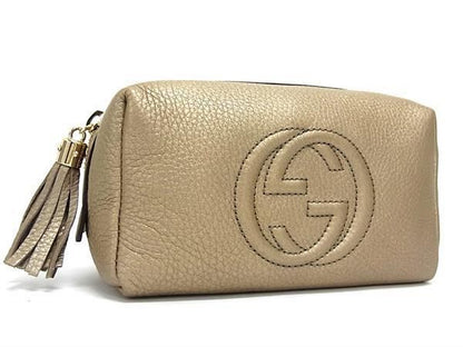 Gucci Interlocking G Soho Leather Makeup Pouch Small Pouch Multi