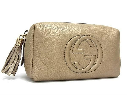 Gucci Interlocking G Soho Leather Makeup Pouch Small Pouch Multi