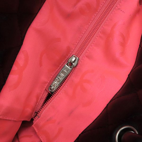 Chanel Tote Bag Cambon Line Medium Leather Enamel Black Silver Hardware Black