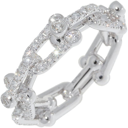 Tiffany & Co Ring 18K White Gold Diamond 132ct Hardware Small Link Ring Full