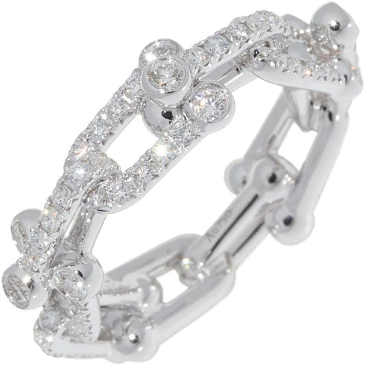 Tiffany & Co Ring 18K White Gold Diamond 132ct Hardware Small Link Ring Full
