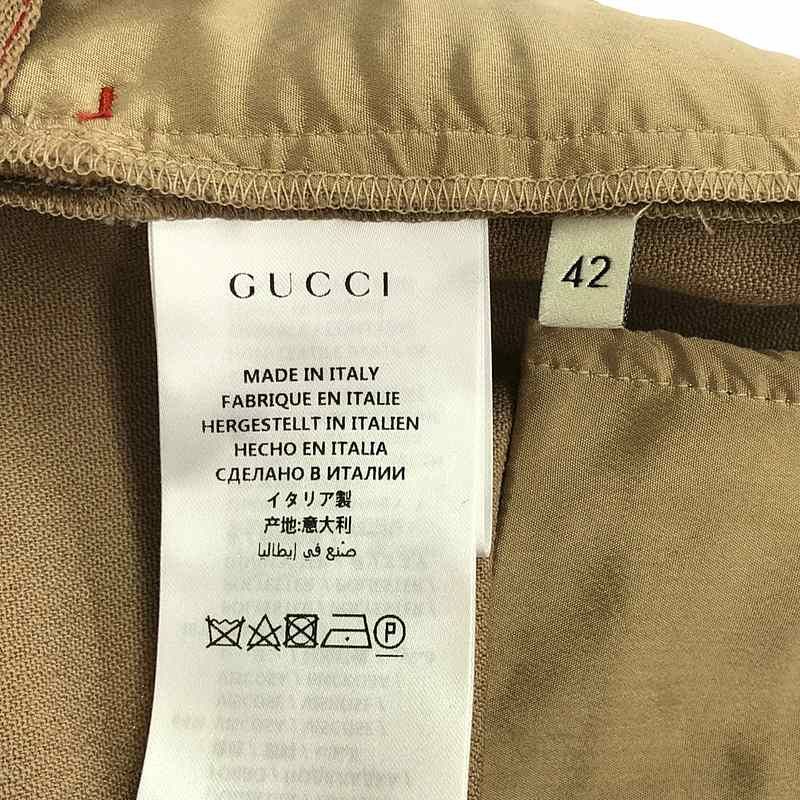 Gucci | 2017 | Wool Wide Slouchy Pants | 42 | Beige | Women