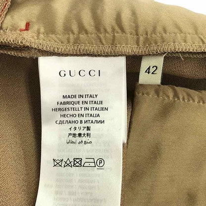 Gucci | 2017 | Wool Wide Slouchy Pants | 42 | Beige | Women
