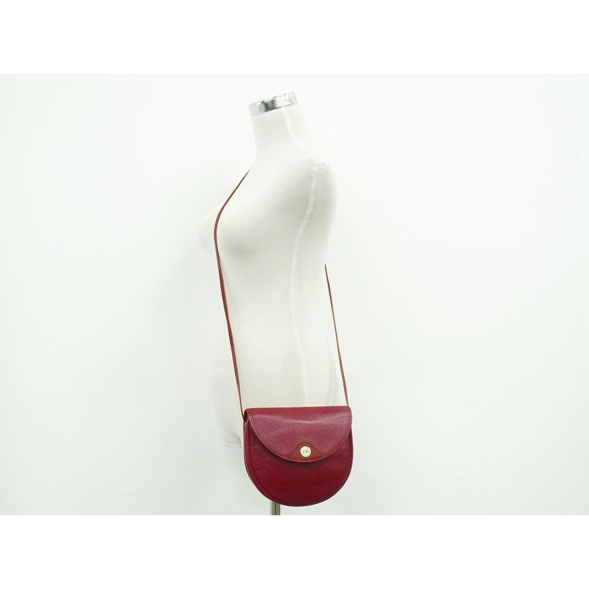 Dior Leather Shoulder Bag Pochette Red Outside — view 6
