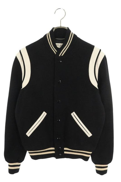 Saint Laurent Paris Teddy 354718 Yyl80 Leather Trim Stajan Blouson Men's 42