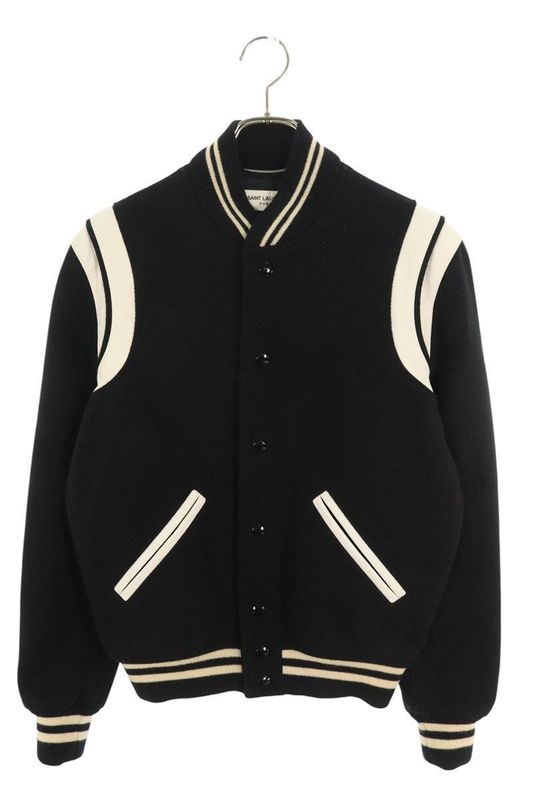 Saint Laurent Paris Teddy 354718 Yyl80 Leather Trim Stajan Blouson Men's 42