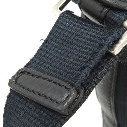 Christian Dior Shoulder Bag Trotter Leather Jacquard Black and Navy Silver