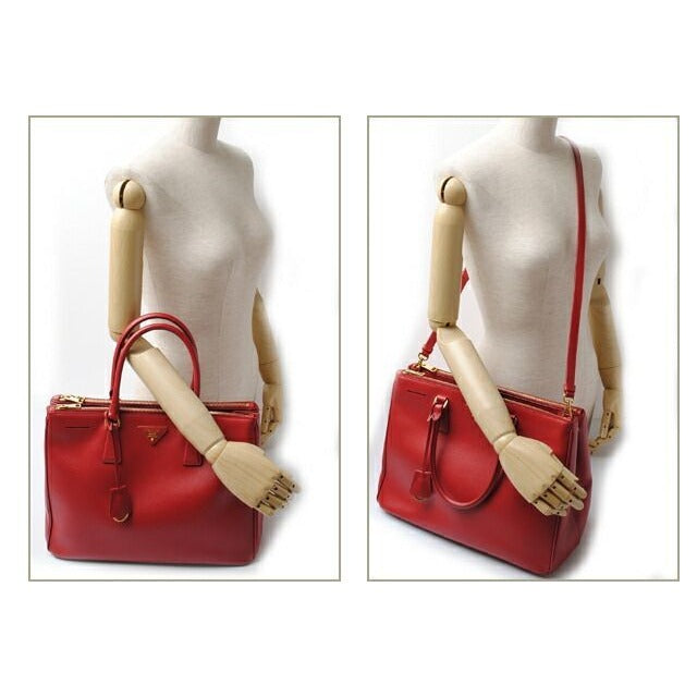 Prada Shoulder Bag B1786 T Saffiano Fuoco Red With 2 way Strap — view 8