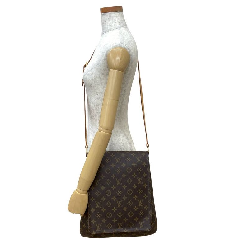 Louis Vuitton Vintage Musette Leather Shoulder Bag Pochette Sacoche Brown 63385