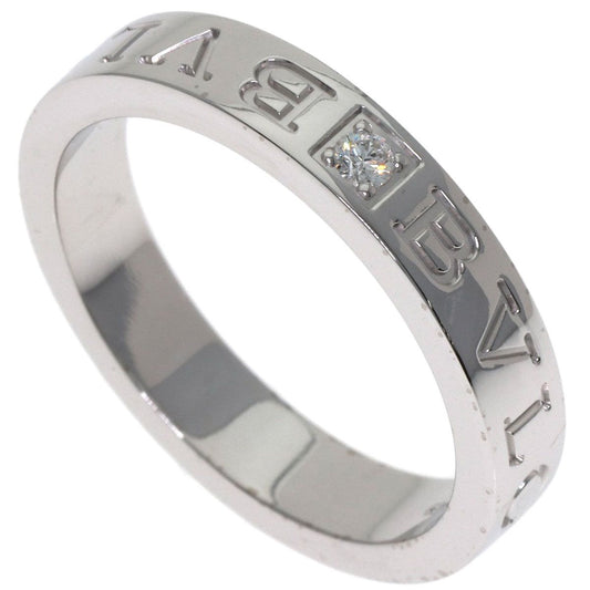 Bvlgari Double Logo Diamond Ring 18k White Gold