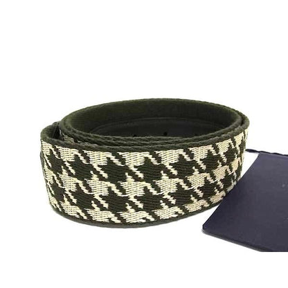 Prada Canvas and Leather Staggered Pattern Belt Size Indicated 95/38 — view 2