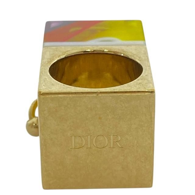 Christian DIOR Sorbet Ring Accessories CD Logo Metal Plastic Yellow Gold [size