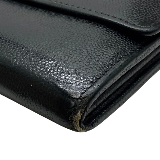 Chanel Sebulga Fold Long Wallet Long Wallet Coco Mark Caviar Skin Leather Black