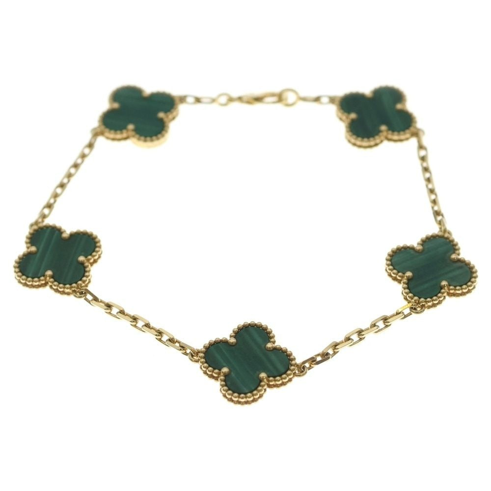 Van Cleef & Arpels Vintage Alhambra Bracelet Yellow Gold Malachite