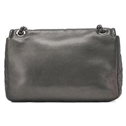 Chanel Matelasse Coco Mark Chain Shoulder Soft Caviar Skin Silver (silver