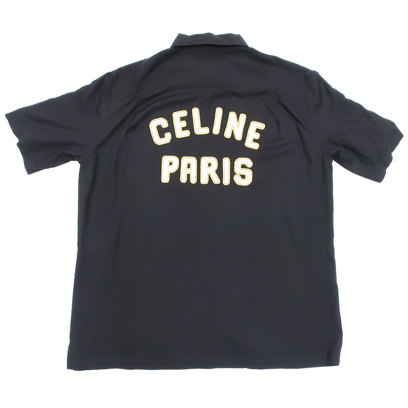 Celine Hawaiian Shirt 2c84a852c Black Size 39 Shirt Short Sleeve Logo