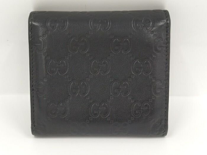 Gucci Trifold Wallet Leather Black 268533