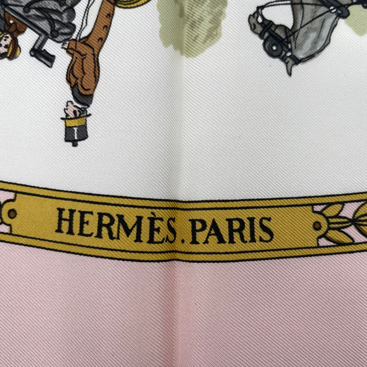 Hermes Scarf Silk Carre 90 la Promenade de Longchamps Walk to Long Chien Pink — view 7