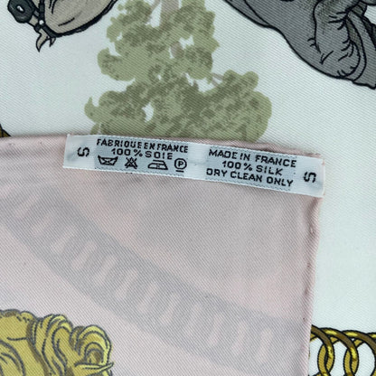 Hermes Scarf Silk Carre 90 la Promenade de Longchamps Walk to Long Chien Pink — view 9