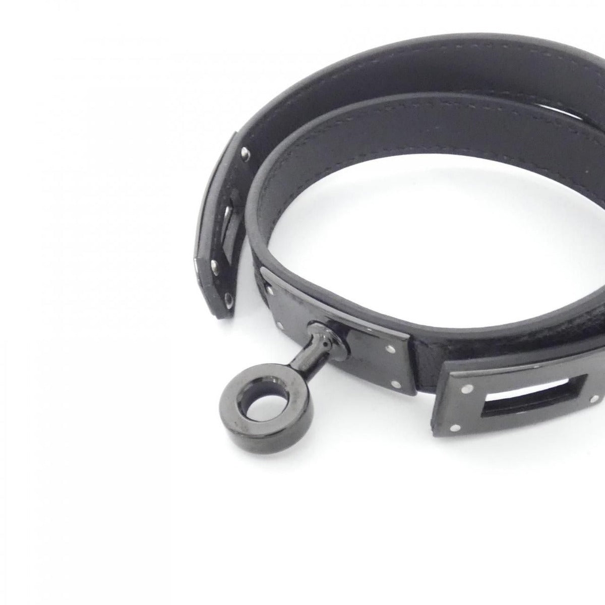 Hermes Kelly Double Tour Sole Black Bracelet — view 4