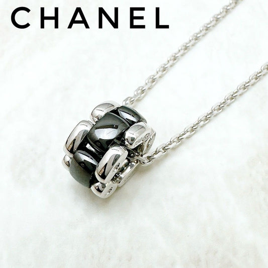 Chanel Ultra White Gold Black Ceramic Necklace .5 cm