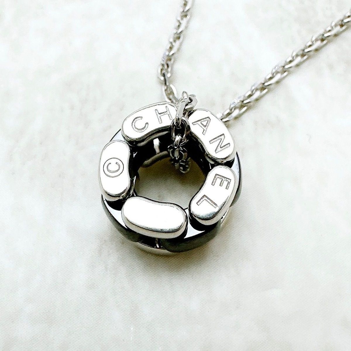 Chanel Ultra White Gold Black Ceramic Necklace .5 cm — view 5