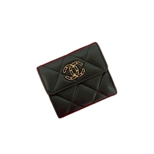 Chanel CC Logo Lambskin Leather