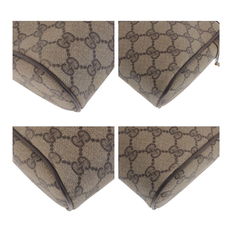 Gucci Vintage Sherry Line Old Gucci Beige Gold Hardware GG Supreme Canvas/leathe