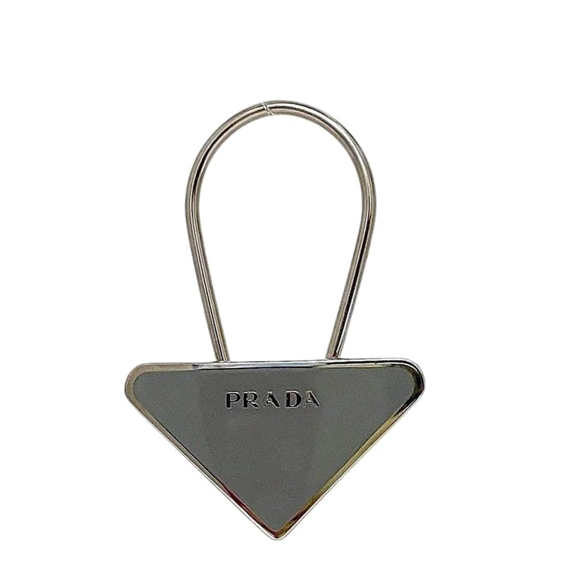 Prada Key Ring Silver Gray M713 Metal