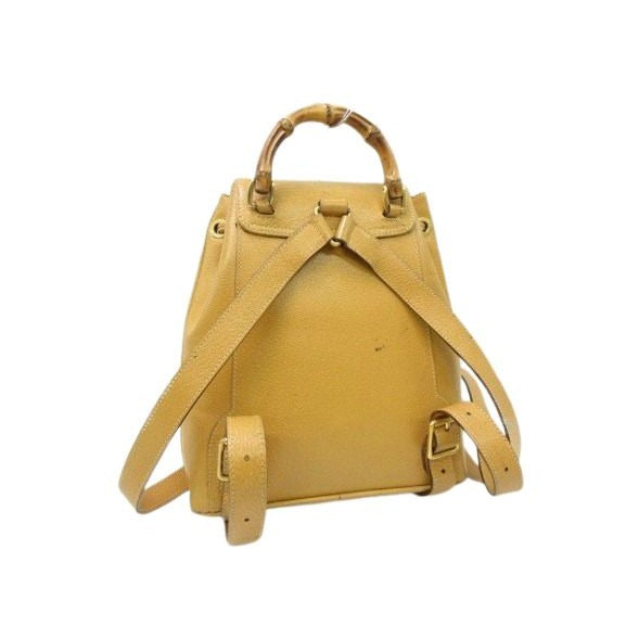 Gucci Backpack Bamboo 003-2034-0030 Light Brown Leather Vintage — view 4
