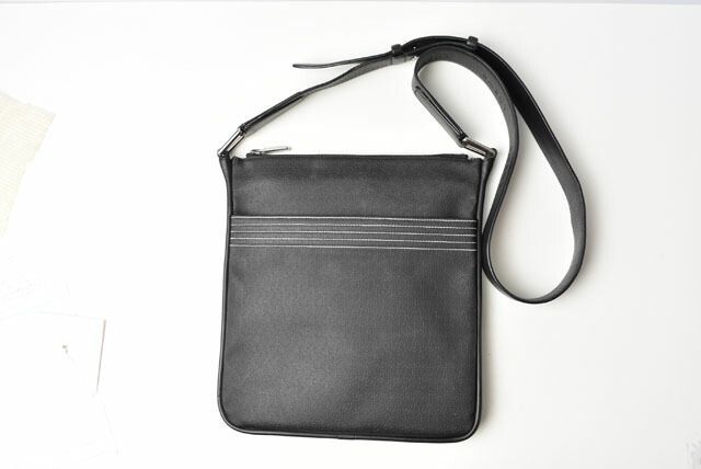 Loewe Men's Shoulder Bag Messenger Bag Loewe Men's Coated Canvas Anagram Black