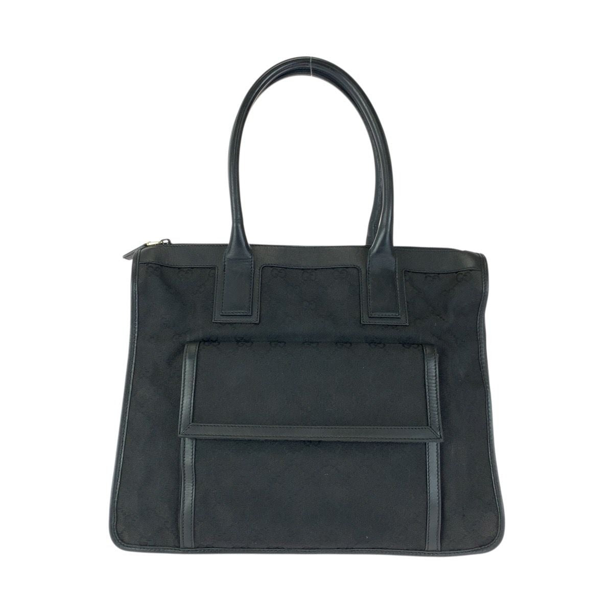 Gucci Black Silver GG Canvas Leather 000 Tote