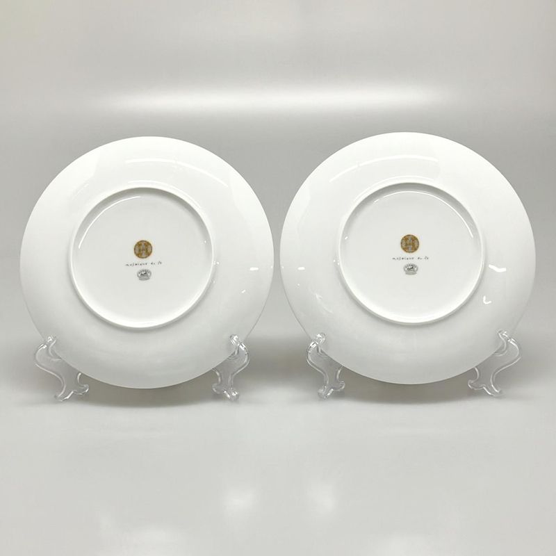 Hermes Like Tableware Mosaic 24 Gray X Orange X Multi Plate X 2 Pieces / Large