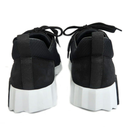 Hermes Bouncing Sneakers 38 Black Mesh Leather Shoes — view 4